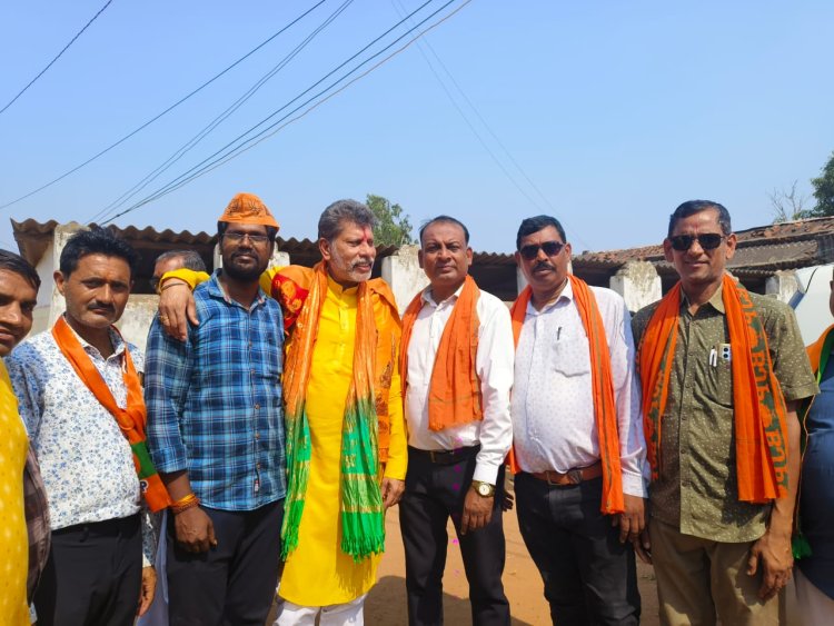 भाजपा प्रदेशाध्यक्ष किरण देव पहुंचे नवापारा,घर-घर संपर्क कर मांगा राधेश्याम राठिया के लिए समर्थन