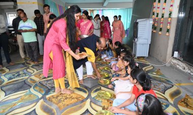 सिटी ऑफ ड्रीम में भोज कराकर विधायक पुरंदर मिश्रा ने देवी स्वरुप 51 कन्याओं का किया पूजन