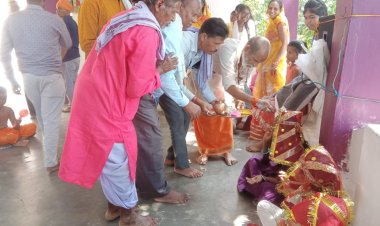 पटेल समाज सिहावा राज ने नव कन्या  भोज कराया
