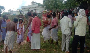 चंडी दुर्गा मंदिर के ज्योत ज्वारा का हुआ विसर्जन,नव कन्याओं को कराया गया भोज