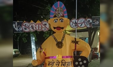 रायपुर पुलिस ने किया नशे के रावण का दहन,जिलेभर में जलाया गया अनोखा पुतला