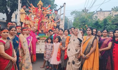 बरौद उपक्षेत्र में माता रानी के विसर्जन पर श्रद्धालुओं की भर आईं आंखें