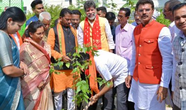 डॉ.श्यामा प्रसाद मुखर्जी वार्ड में विधायक किरण देव और विनायक गोयल ने किया पौधरोपण