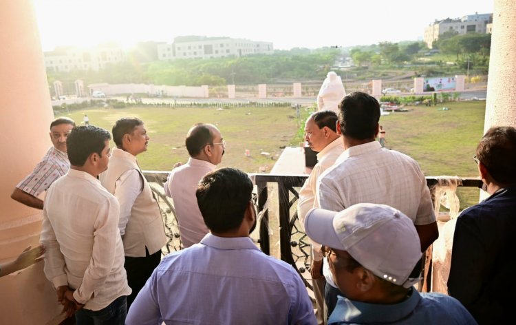 उप मुख्यमंत्री अरुण साव ने किया विधानसभा भवन के लोकार्पण की तैयारियों का निरीक्षण