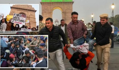 दिल्ली की हवा पर भड़का गुस्सा: इंडिया गेट प्रदर्शन मिर्ची स्प्रे हमले से बेकाबू