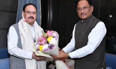 नई दिल्ली के दौरे पर सीएम विष्णुदेव साय : केंद्रीय मंत्रियों से मुलाकात,छत्तीसगढ़ पेवेलियन भी पहुंचे