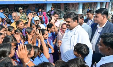 स्कूल का शिक्षा मंत्री गजेन्द्र यादव ने किया निरीक्षण,शिक्षा की गुणवत्ता बढ़ाने अधिकारियों को दिए आवश्यक निर्देश