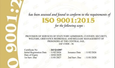 जानिए क्या है आईएसओ,छत्तीसगढ़ की 4 सेंट्रल जेलों को मिला अंतरराष्ट्रीय गुणवत्ता मानक प्रमाणन