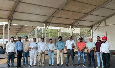 डोम एवं टेंट निर्माण कार्य प्रारंभ, निरीक्षण हेतु मेला स्थल पहुँची CAIT टीम