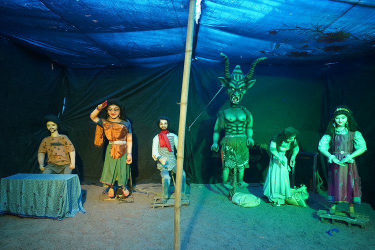 राजिम कुंभ मेले की नदी क्षेत्र में झांकियां बनी आकर्षण का केंद्र