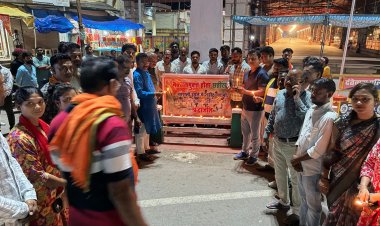 भाजयुमो ने किया केन्द्र सरकार एवं राज्य सरकार का आभार, नक्सल हिंसा के शहीदों को दीप प्रज्वलित कर श्रद्धांजलि अर्पित की