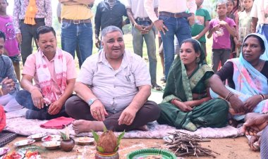 मंत्री राजेश अग्रवाल ने करोड़ों की लागत से बनने वाले 120 मीटर लंबे पुल का किया भूमिपूजन