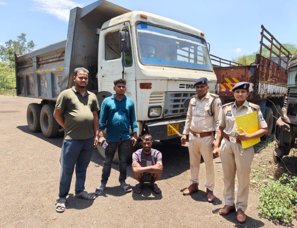 उरला में हाईवा चोरी, 24 घंटे के भीतर आरोपी गिरफ्तार; वाहन बरामद