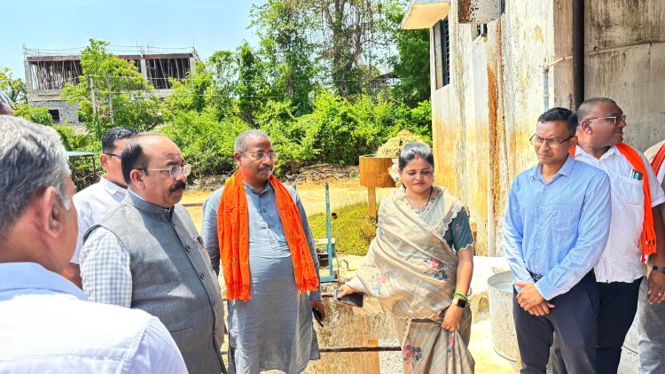 डिप्टी सीएम अरुण साव ने हर घर जल योजना,जल शोधन संयंत्र एवं एसएलआरएम सेंटर का किया निरीक्षण