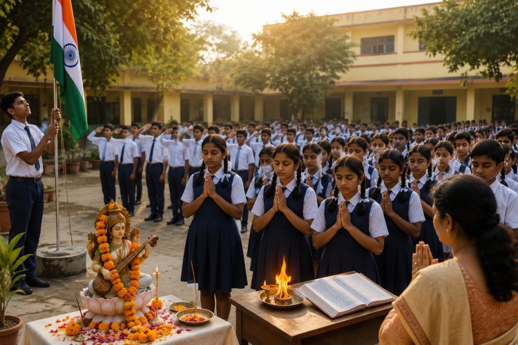 सरकारी स्कूलों में गूंजेंगे मंत्र: राष्ट्रगान-सरस्वती वंदना से शुरुआत, गायत्री मंत्र पाठ के बाद छुट्टी