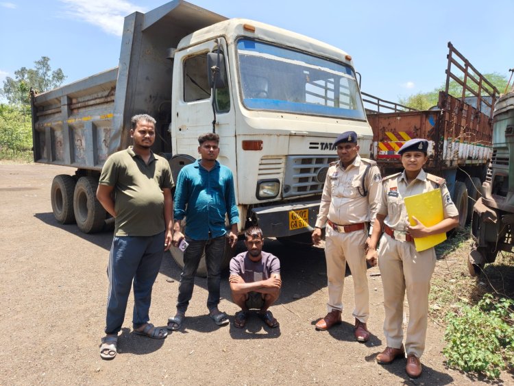 उरला में हाईवा चोरी, 24 घंटे के भीतर आरोपी गिरफ्तार; वाहन बरामद