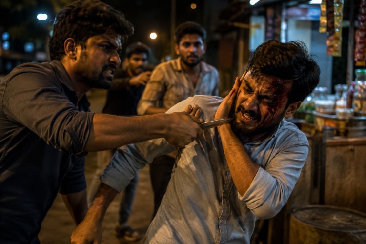 पान ठेले पर मामूली विवाद के बाद युवक पर धारदार हथियार से हमला, सिर और गाल पर आई चोट
