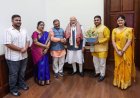 प्रधानमंत्री नरेंद्र मोदी से परिवार संग मिले सांसद संतोष पाण्डेय
