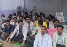 मरीजों के हित में धरना स्थल पर समानांतर ओपीडी, चिकित्सकों का आंदोलन जारी