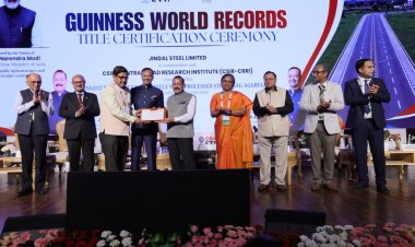 दुनिया की सबसे लंबी स्टील स्लैग रोड बनाकर जिंदल स्टील ने रचा इतिहास,बना गिनीज रिकॉर्ड