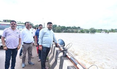 शिवनाथ नदी पहुंचे शिक्षा मंत्री गजेन्द्र यादव, गणेश विसर्जन व्यवस्था और जलस्तर का लिया जायजा