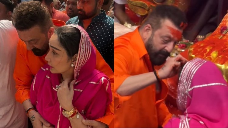 लालबागचा राजा के दरबार में उमड़ी भीड़: पत्नी मान्यता को प्रोटेक्ट करते दिखे संजय दत्त