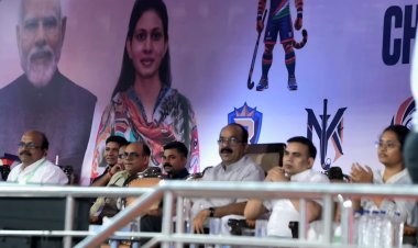 उप मुख्यमंत्री अरुण साव ने  खिलाड़ियों का बढ़ाया हौसला,मैच देखने पहुंचे हॉकी स्टेडियम